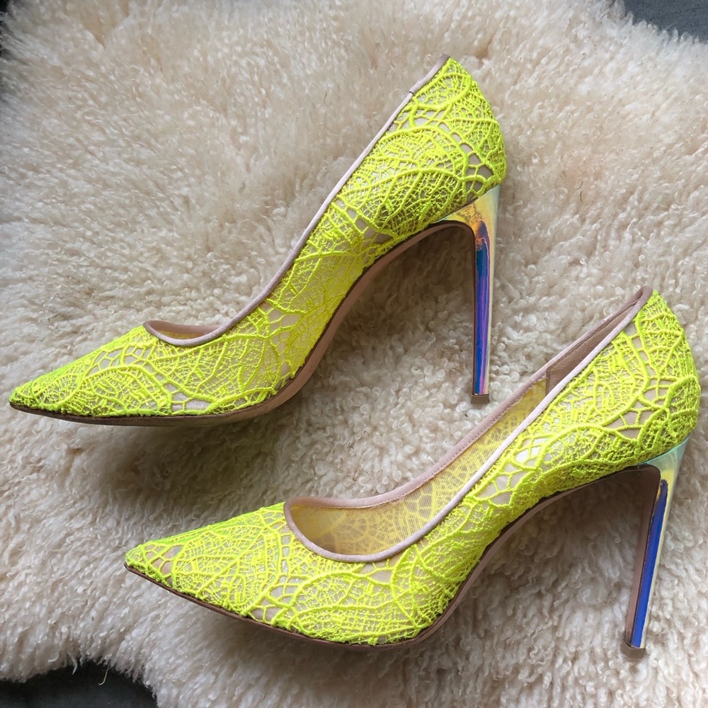 Giambattista Valli Neon Yellow Pumps